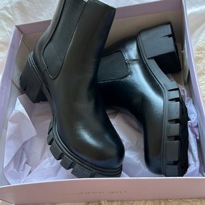Madden Girl Tessa Black Chunky Booties